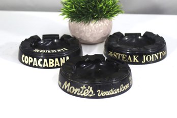 Vintage Collectible Restaurant Ashtray Set - Copacabana, The Steak Joint, And Montes Venetian Room