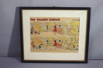 Vintage Framed Family Circus By Bil Keane - 10.5' X 12.5'
