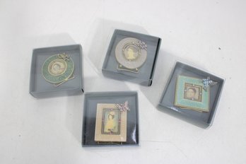 Miniature Decorative Photo Frame Lot  Vintage-Style Portrait Frames W/ Butterfly Accents (Set Of 4)
