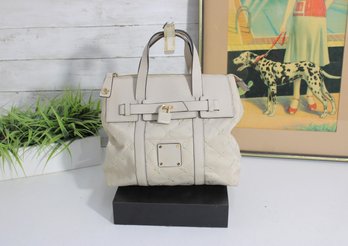 Henri Bendel Jetsetter Convertible Backpack Satchel Crossbody  Ivory Quilted Leather (Missing Strap)