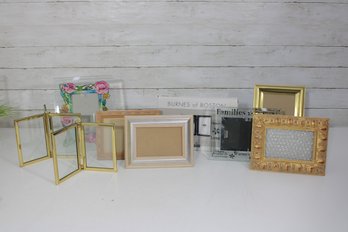 Decorative Picture Frame Group Lot  Mixed Styles & Finishes  Tabletop Frames