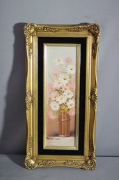 Print -robert Cox Flowers In Vase .gold Ornate Frame