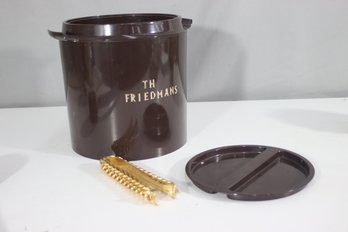Vintage Brown Plastic Ice Bucket - TH Friedmans