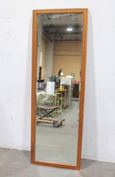 Mid-Century Modern Teak Framed Wall Mirror  76 X 25.5 Full Length Danish Style