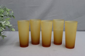 Five Vintage Satin Glass Ombre Highball Glasses