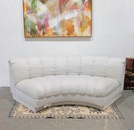 Vintage Curved Tufted Sofa  Mid-Century Modern Style   Upholstery Lounge Couch 30.5' X 85' X 23.5'