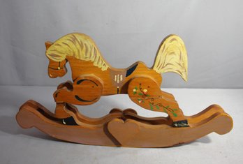 Charming Handmade Wooden Rocking Horse - Vintage Decor (Repaired)