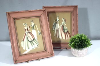 Vintage Mid-Century Turner Wall Art Prints  Romantic Victorian Couple Set