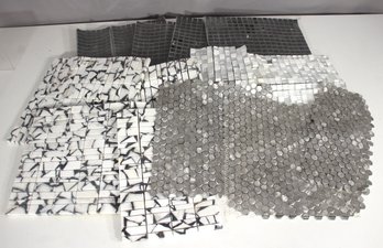 Lot Of Assorted Mosaic Tile Sheets  Glass, Metal & Stone Mixed Designs