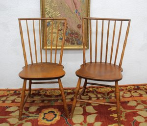 Pair Of Vintage Nichols & Stone Co. Spindle Back Chairs