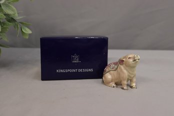 Kingspoint Designs Pig Sitting Bejeweled Trinket Box
