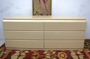 Modern Six-Drawer Dresser In Light Wood Finish