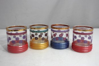 Vintage Sakura Sango DOF On The Rocks Glasses By Sue Lipkin  Set Of 4 (4 H)