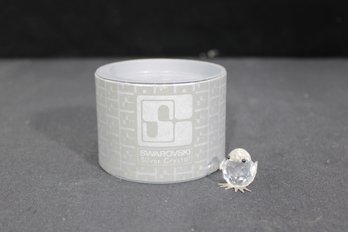 Swarovski Crystal Mini Chick Figurine  Retired?  1' Clear Faceted Bird W/ Box