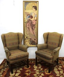 Pair Of Vintage Wingback Armchairs - Reupholster Needed