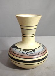 Vintage Hand-Painted Native American Style Pottery Vase