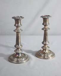 Pair Of Good Quality 9' Silver Plated Candle Sticks