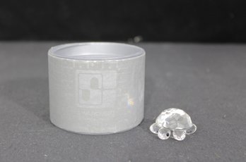 Swarovski Crystal Turtle Figurine  Clear Faceted Miniature  W/ Original Container