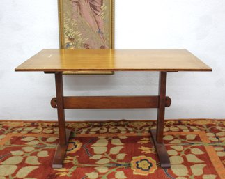 Rustic Farmhouse Pine Trestle Dining Table