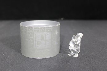 Swarovski Crystal Squirrel Figurine  Clear Faceted Animal  W/ Original Container