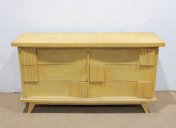 Vintage Dixie Low Dresser 31.5'H X 58.5'W X 19.5'D  Mid-Century Modern Chest With Sculpted Drawers
