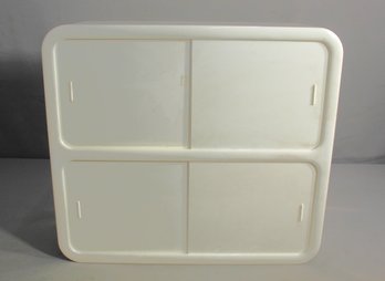 Vintage Modern Cream Color Plastic Wall Shelf With Sliding Doors