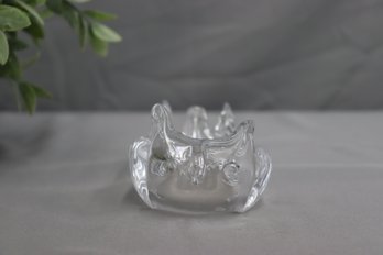 Vintage Glass Owl Figurine Votive Holder