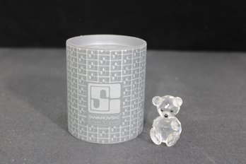 Swarovski Crystal Teddy Bear Figurine  Clear Faceted Mini Bear  W/ Original Container