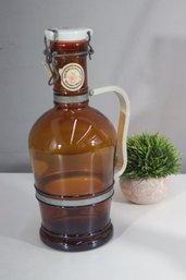 Vintage Altenmnster German Beer Growler  Amber Glass With Ceramic Swing-Top