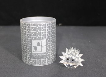 Swarovski Crystal Hedgehog Figurine  Clear Faceted Animal  W/ Original Container