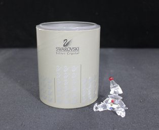 Swarovski Crystal Clown Figurine  Clear Faceted W/ Color Accents  W/ Box