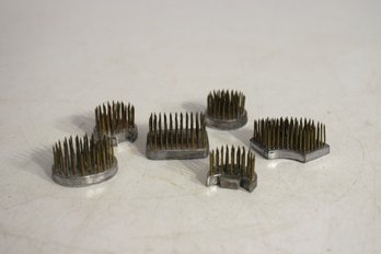 Vintage Metal Flower Frogs  Set Of 5 Assorted Shapes