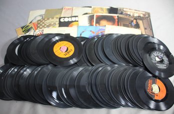 Huge Lot Of Vintage 45 RPM Records & LP   Mixed Genres And Artists