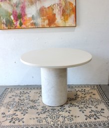Modern Round Dining Table  42' Diameter X 30' H Pedestal Base Faux Marble Finish