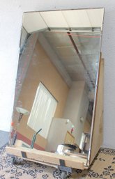 Large 60' X 36' Wall Mirror  Contemporary Beveled Edge Mirror W/ Wood Backing