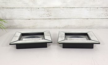 Pair Of Modern Small Square  Wall Mirrors 8' X 8'