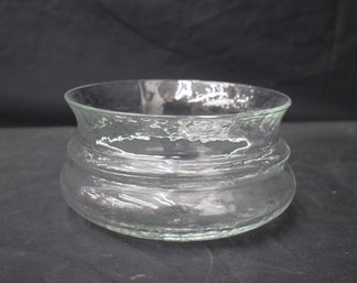 Vintage Hand-Blown Clear Glass Bowl - 4.5' H X 8' Round