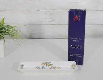 Aynsley Cottage Garden Porcelain Mint Tray 8.5' England W/ Original Box