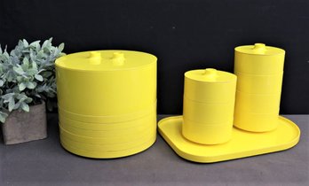 Mid-Century Vignelli Designed Yellow Heller Melamine Dinnerware Assortment