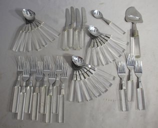 Vintage Lucite Handle Flatware Set - 30s Pieces