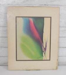 Vintage Abstract Watercolor Painting Signed Framed Modern Art Soft Color Wash 20' X 16'