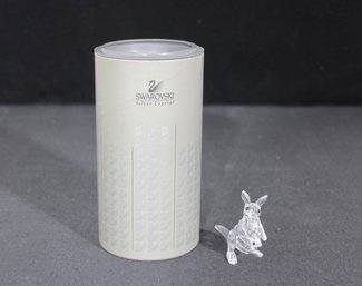 Swarovski Crystal Kangaroo W/ Joey Figurine  Clear Faceted Animal  W/ Box
