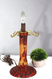 Nancy Daum Style Art Nouveau Lamp Base  Etched Cameo Glass (No Shade)