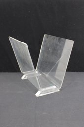 Vintage Mid Century Modern Clear Lucite Magazine Rack  Sculptural Acrylic Holder 11' X 12' X 9.5'