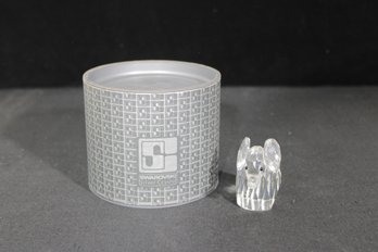 Swarovski Crystal Elephant Figurine  Clear Faceted Animal  W/ Original Container