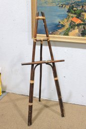 Tall Bamboo / Rattan Folding Display Easel  59'H X 24'W