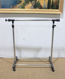 Adjustable Chrome Garment Rack / Clothing Display Stand  39'H X 38'W Rolling Retail Rack