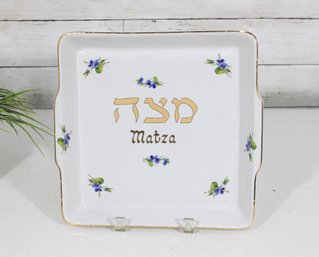 Rosenthal Judaica Matza Serving Tray 10' Square Floral Porcelain Passover Plate