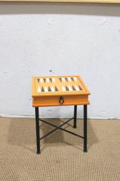 Backgammon & Chess Game Table W/ Storage Drawer  Folding Leg Accent Table 19.5'H X 16'W X 16'D