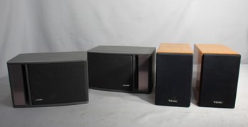 Set Of 4 High-Quality Speakers: 2 Bose And 2 TEAC--untested